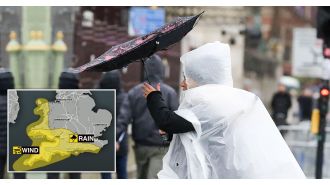 Expect heavy rain and strong winds with a yellow weather warning predicting 80mm of rain and 60mph winds.