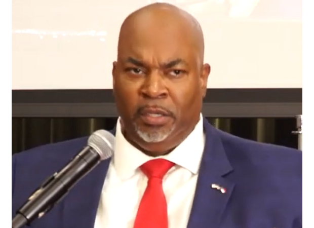 Mark Robinson sustained second degree burns after campaign incident at truck show.