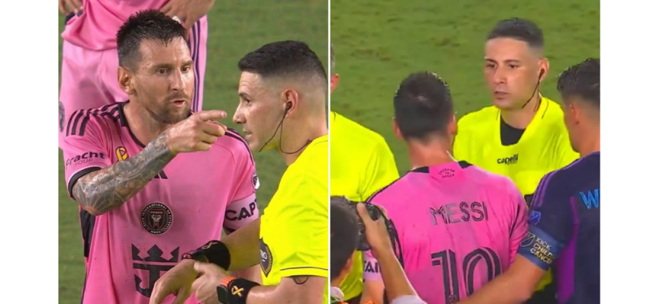 Soccer star Messi yells at referee in anger after game against Inter Miami ends in a tie.