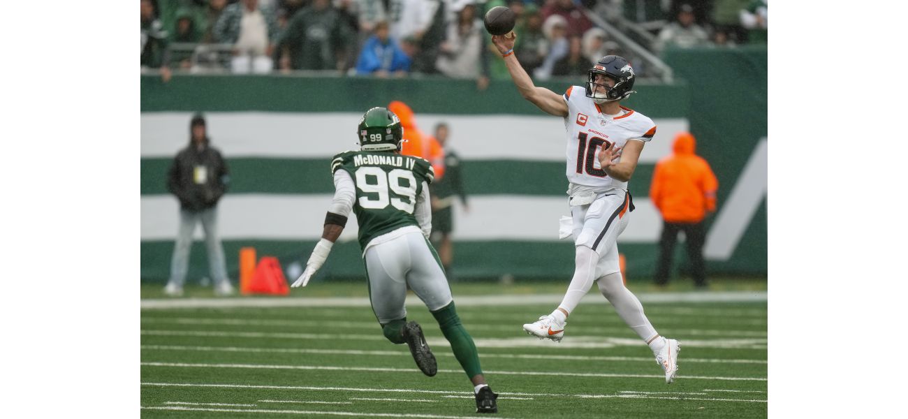 Broncos' QB Bo Nix bounces back from rough start against Jets for second win of his career.