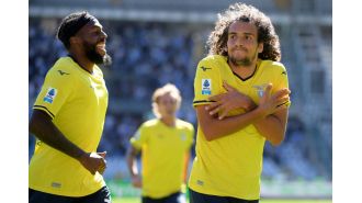 Former player mimics current footballer's signature post-goal move in Italian league.