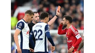 Bruno Fernandes shares James Maddison's reaction to his red card incident.