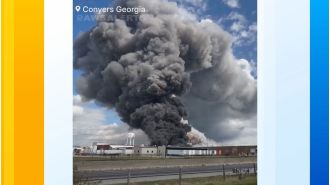 Chemical plant fire caused by malfunction.