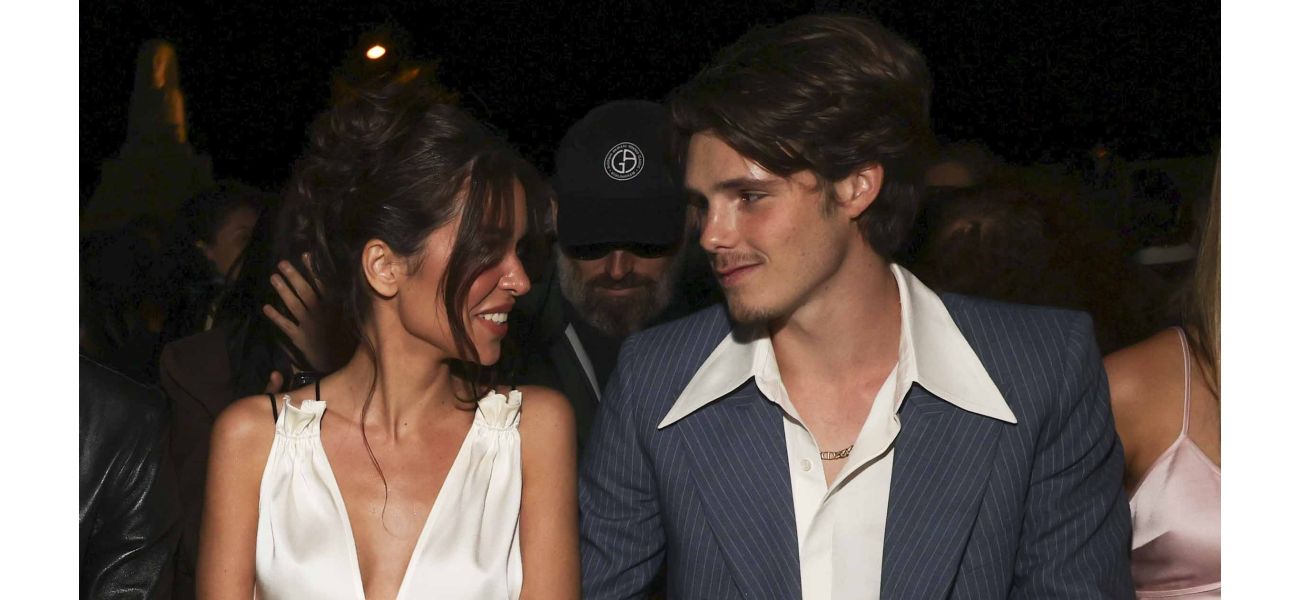 19-year-old Cruz Beckham makes public appearance with his 28-year-old model girlfriend during Paris Fashion Week.