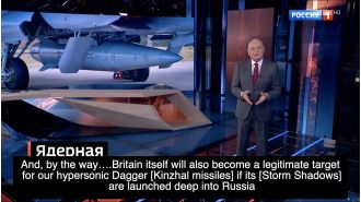 Kremlin's top spokesperson cautions that leader may launch nuclear attack on London.