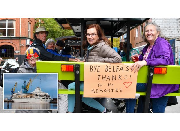 After being stranded for months, a luxury cruise ship in Belfast is finally departing.