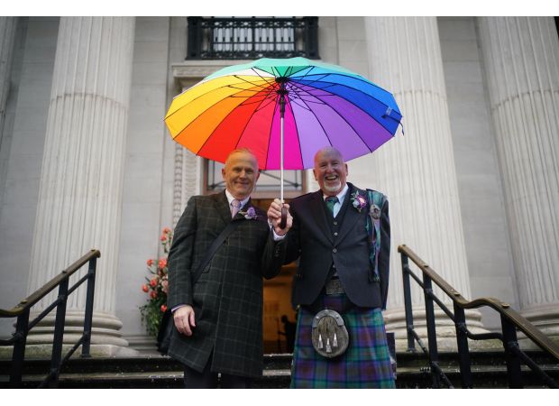 In London, 100 couples get married today, with the sounds of wedding bells filling the air.
