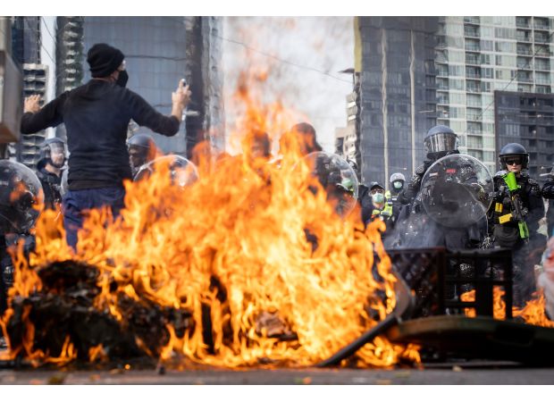 Police in Melbourne share pictures of nine individuals wanted in connection with violent events during recent protests.