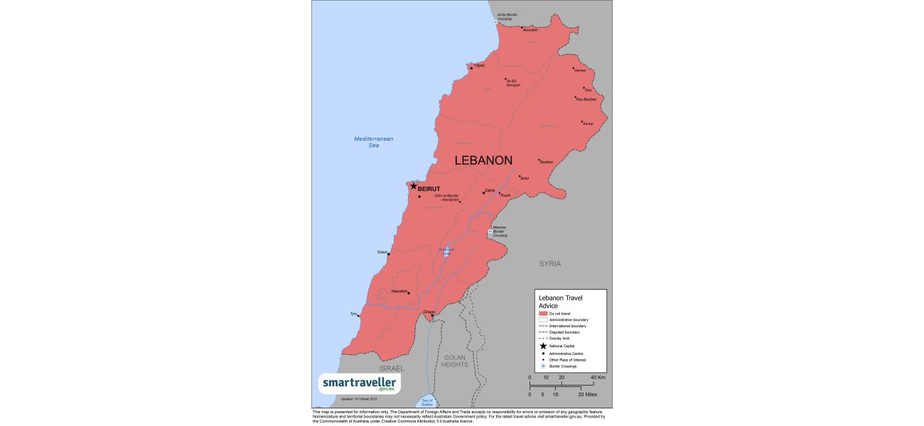 Australians in Lebanon advised to leave as airport may shut down.
