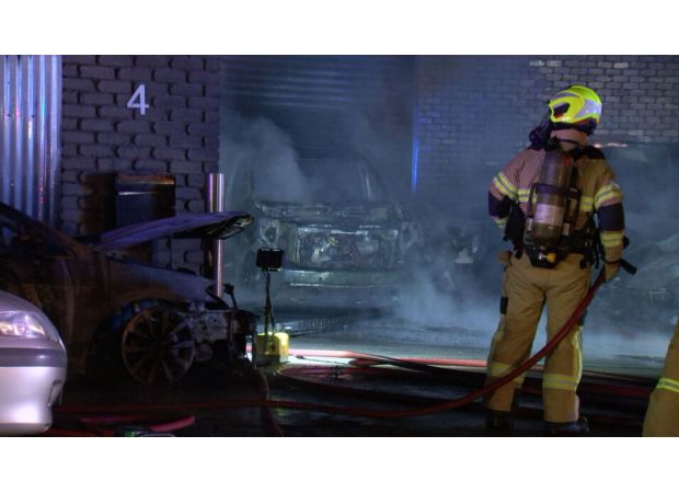 Someone set fire to a car yard in Melbourne and the culprits are still at large.