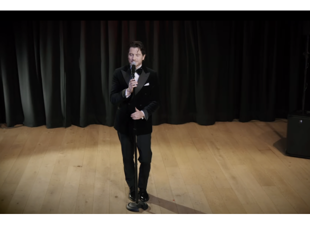 Toby Alexander-Smith impresses with singing while his real-life TV star wife lovingly supports him.