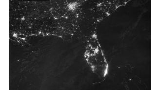 Satellite pictures reveal extent of power loss caused by Hurricane Helene.