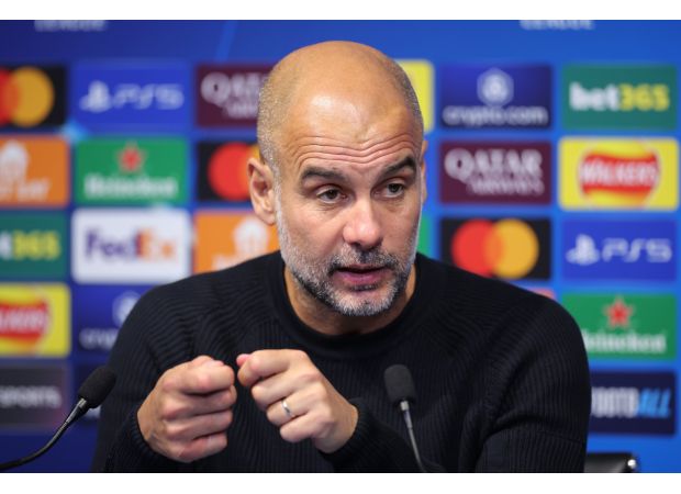 Guardiola says four Man City players are unavailable and addresses concerns about Erling Haaland's injury.