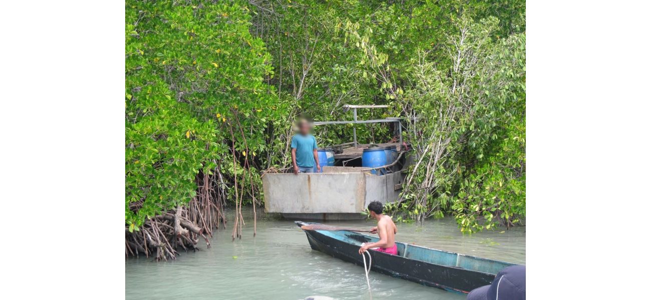 Police caught nine fishermen with valuable sea cucumbers.