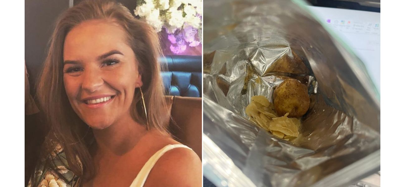 Woman discovers whole potato in wet Greggs chip packet.