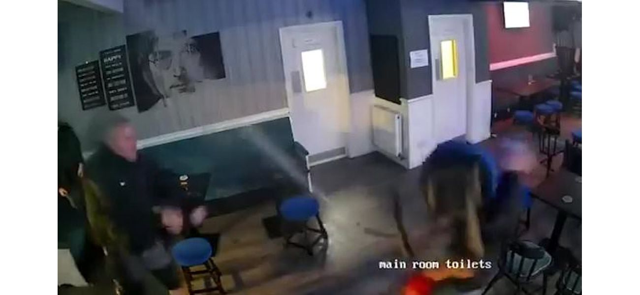 Guy immediately gets payback for spraying people in pub with fire extinguisher.