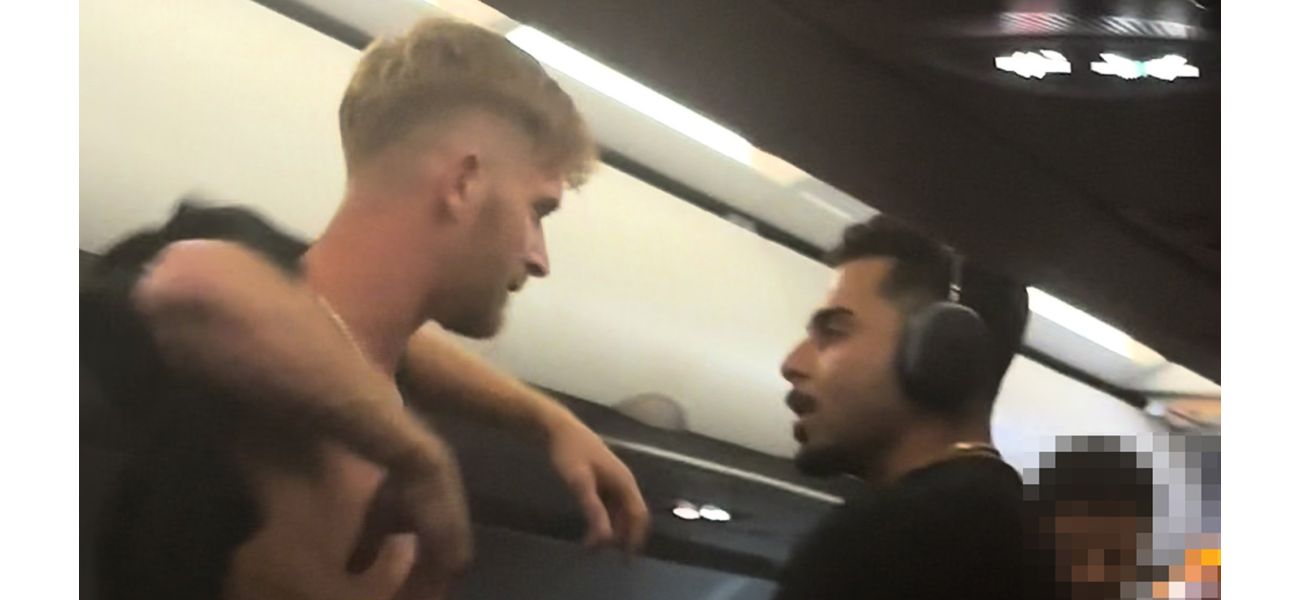 Airline captain pleads with intoxicated passengers in the midst of a fight in the air.