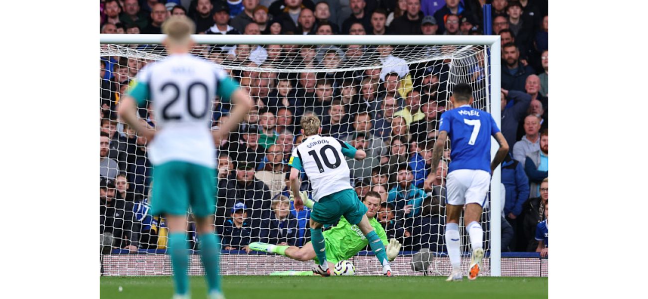 Newcastle's Anthony Gordon was trolled by Everton with a brutal video after missing a penalty.