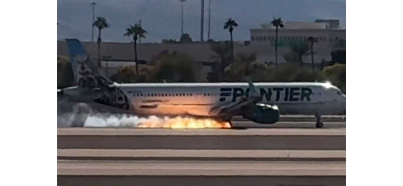 Plane lands in Las Vegas with visible flames.