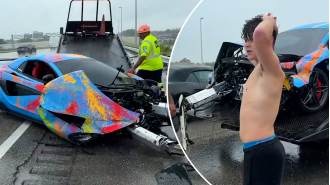 20-year-old YouTuber crashes $300k supercar in rain.