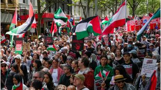 Large police presence for pro-Palestine demonstrations in Sydney and Melbourne.