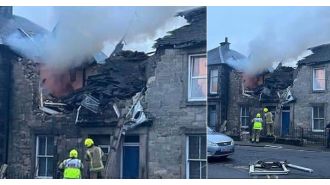 One person killed and three wounded in blast at apartment building.