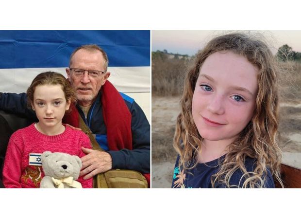 Girl's dad says she's happy again after October 7 kidnapping.