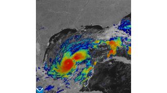 Category 5 Hurricane Milton heading for Florida, according to tracker map.
