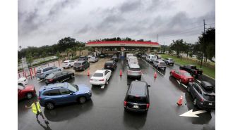 Thousands flee as historic storm approaches America.
