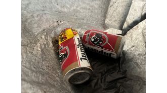 Staff threw away artwork made from beer cans because it was so well done.