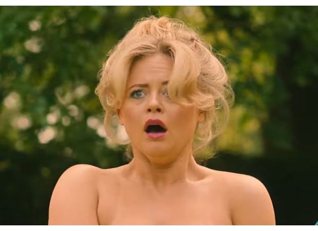 Emily Atack enjoyed being so laid-back that she didn't mind sitting around topless.