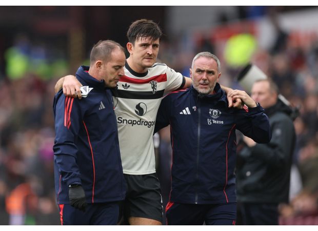 Man Utd's Harry Maguire gives injury update following draw with Aston Villa.