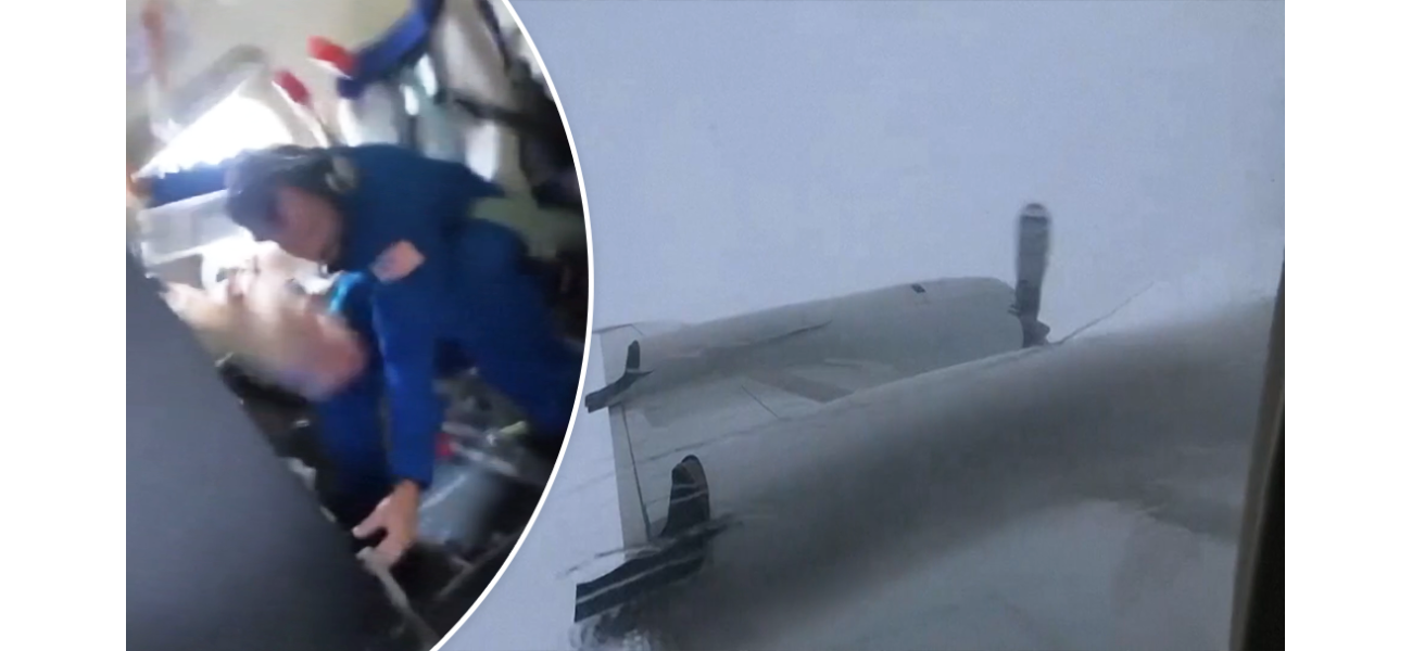 Aircraft experiences rough air during flight toward the center of Hurricane Milton.