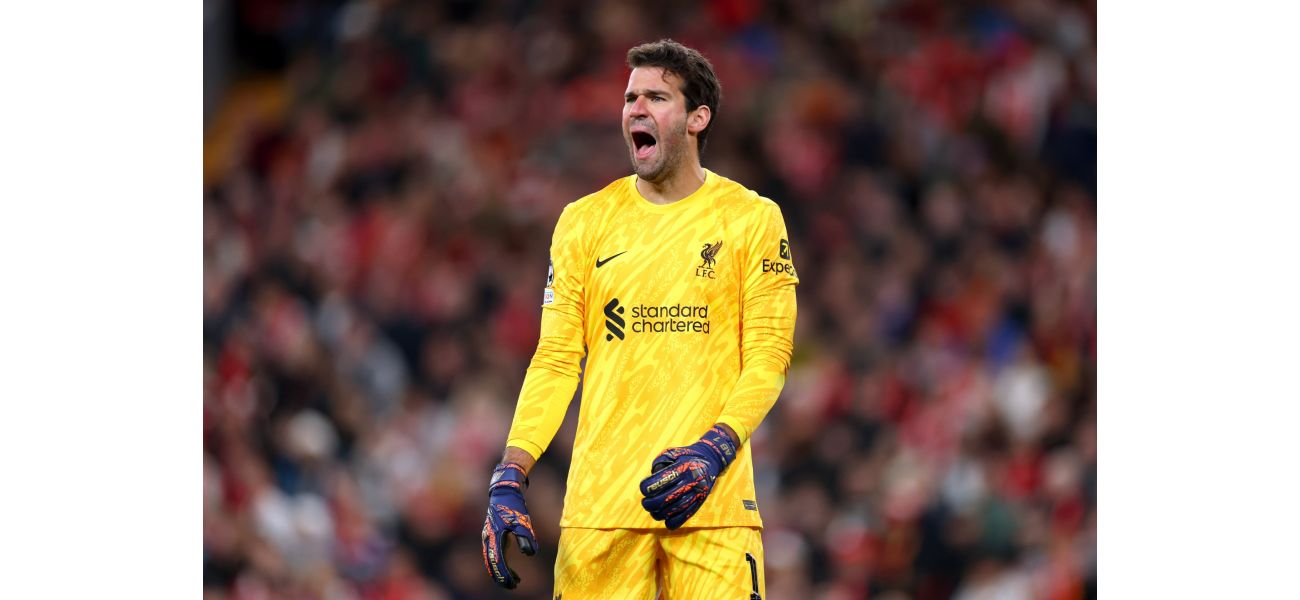 Liverpool's goalkeeper Alisson will be absent for seven games, including matches against Chelsea and Arsenal.