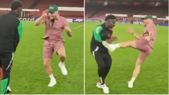 Bukayo Saka responds to Conor McGregor's criticism over staged fight at Emirates stadium.