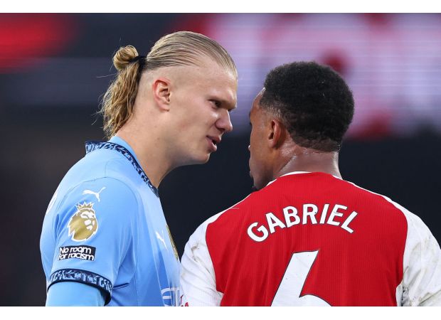 Haaland comments on throwing ball at Gabriel in draw between Arsenal and Manchester City.