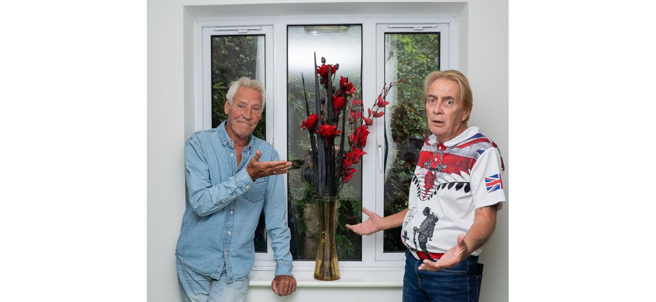 Elderly individuals argue over fake flowers.