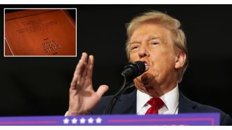 Trump's Bibles made in country he accused of taking US jobs.