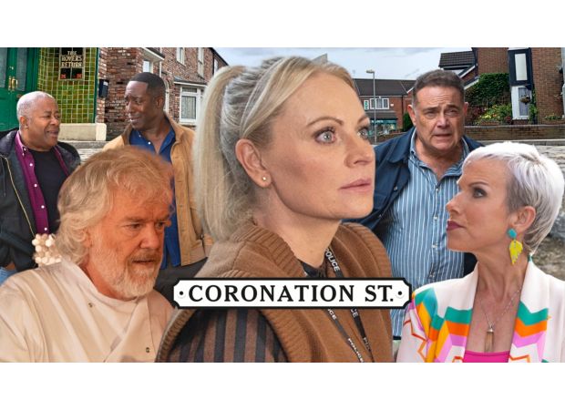 A well-known character on Coronation Street is taken to the hospital after a murder, captured in 21 pictures.
