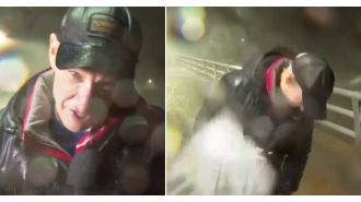 TV star hit with debris during live Hurricane Milton report.