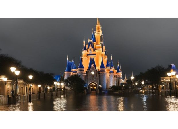 False images of flooded Disney World circulated by Russia following Hurricane Milton.