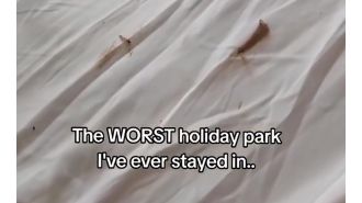 Family's vacation spot had dirty bedsheets and bugs in room, according to their claim.