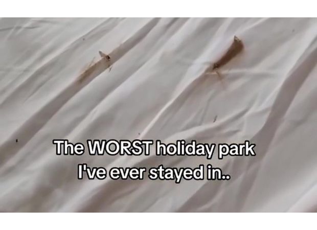 Family's vacation spot had dirty bedsheets and bugs in room, according to their claim.