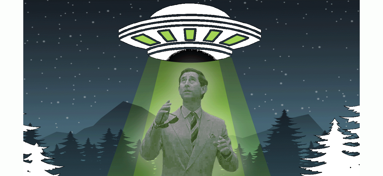 In 1975, King Charles piloted a test UFO over Canada.