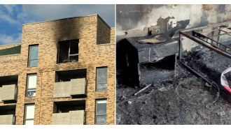 Woman heard her partner yell for help when a battery exploded in his face.