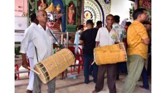 Drummers and drums take center stage during the festive season.