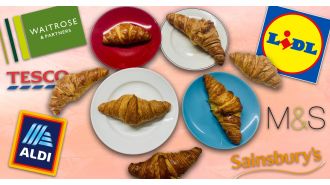 A top-quality croissant from the supermarket bakery that meets all expectations, priced at £1.20.