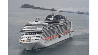 A woman died after falling from a cruise ship near the Channel Islands.