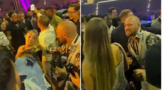 Conor McGregor's partner intervenes when he pulls another woman's hair at afterparty.