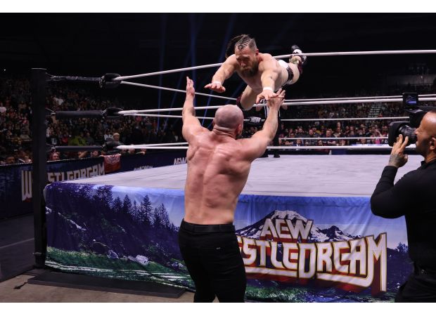 The 43-year-old wrestling legend was taken away on a stretcher after his final match, leaving fans heartbroken.